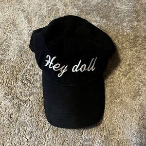 Hey Doll Baseball Cap - Black, 100% Cotton Hat
